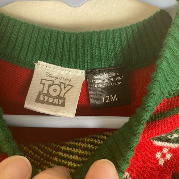 Disney Pixar Baby Sz 12M Toy Story Merry Rex-Mas Christmas Holiday Knit Sweater - Picture 4 of 7